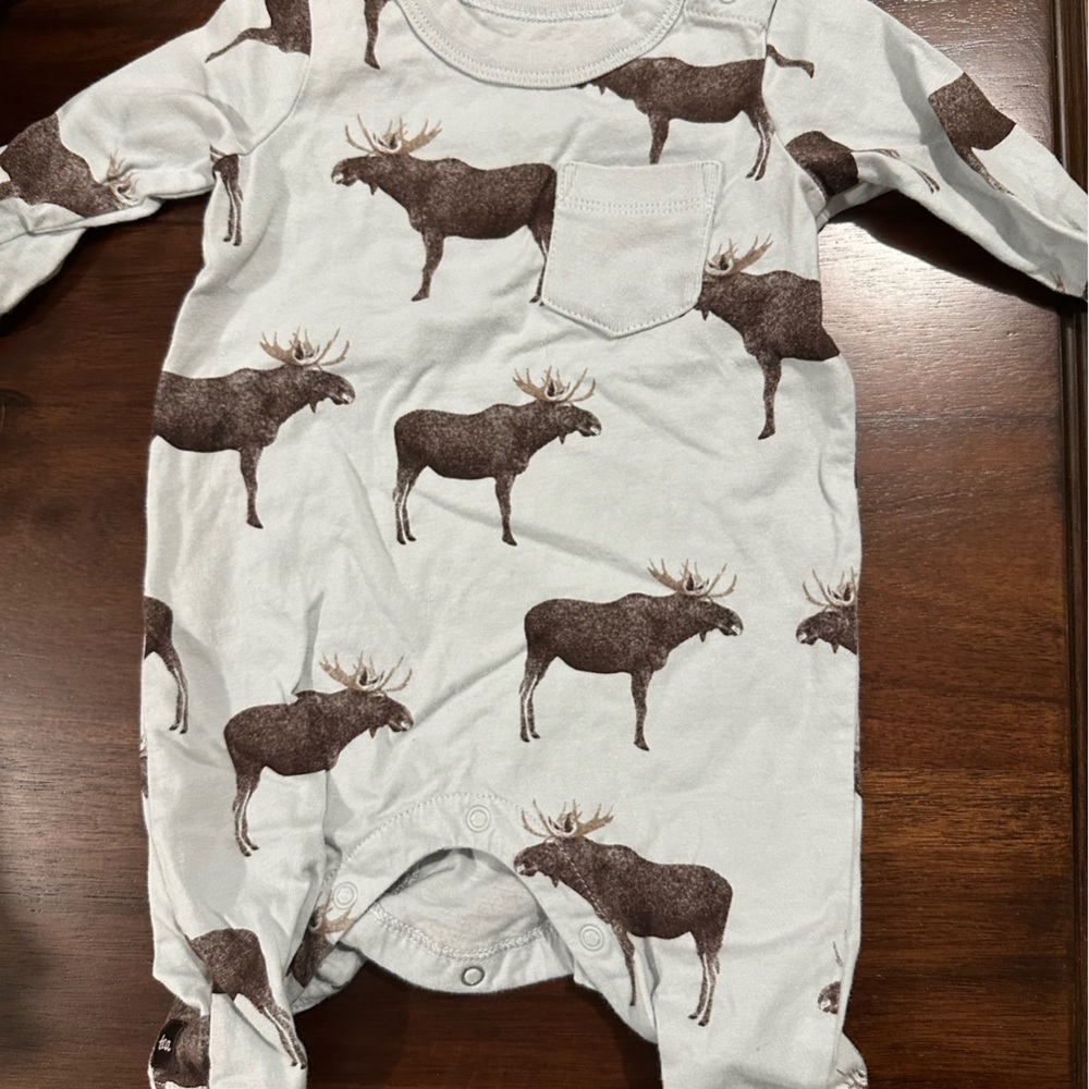 Baby Onesie with Moose Print